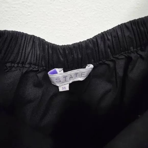 1. STATE Black Off the Shoulder Bell Sleeve Blouse Size M Flowy Boho Chic - Picture 6 of 7